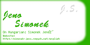 jeno simonek business card